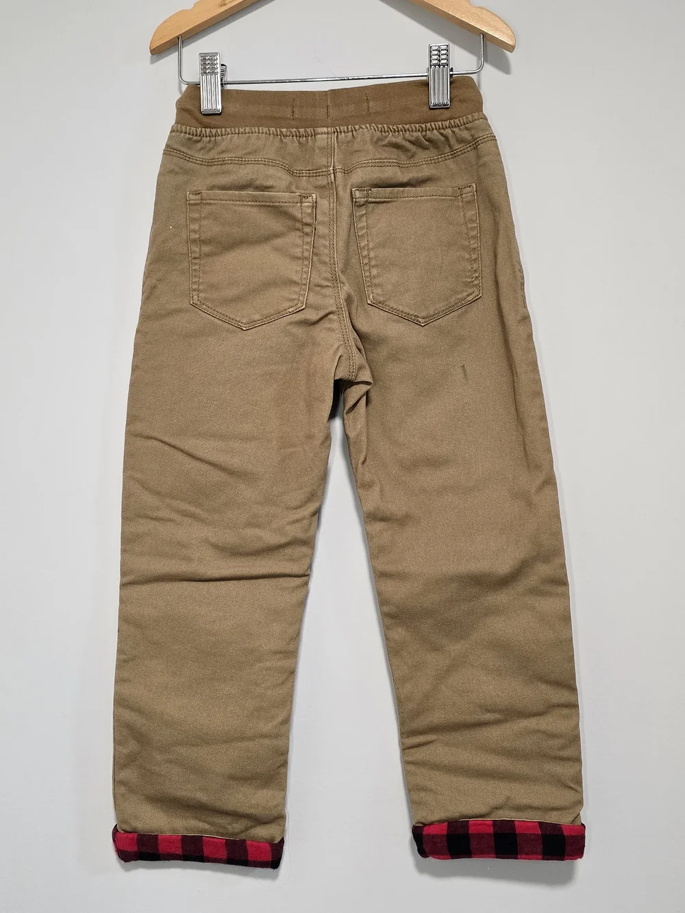 Old Navy Fully Lined Boys' Tan With Plaid Drawstring Pants. Back To School.